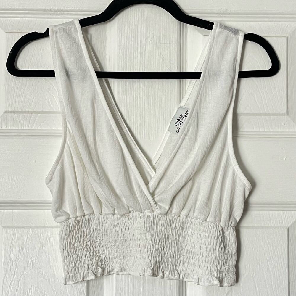 Urban Outfitters Shirred Deep-V Cropped Top - Size UNKNOWN